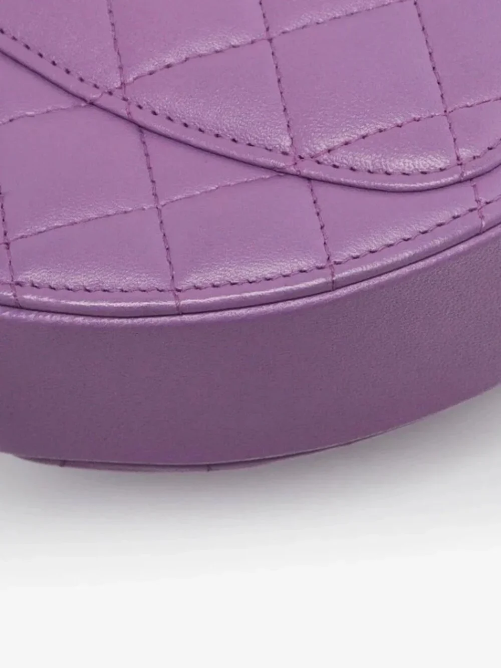 Chanel Purple Quilted Lambskin Quilted CC In Love Heart Clutch With Chain Bag